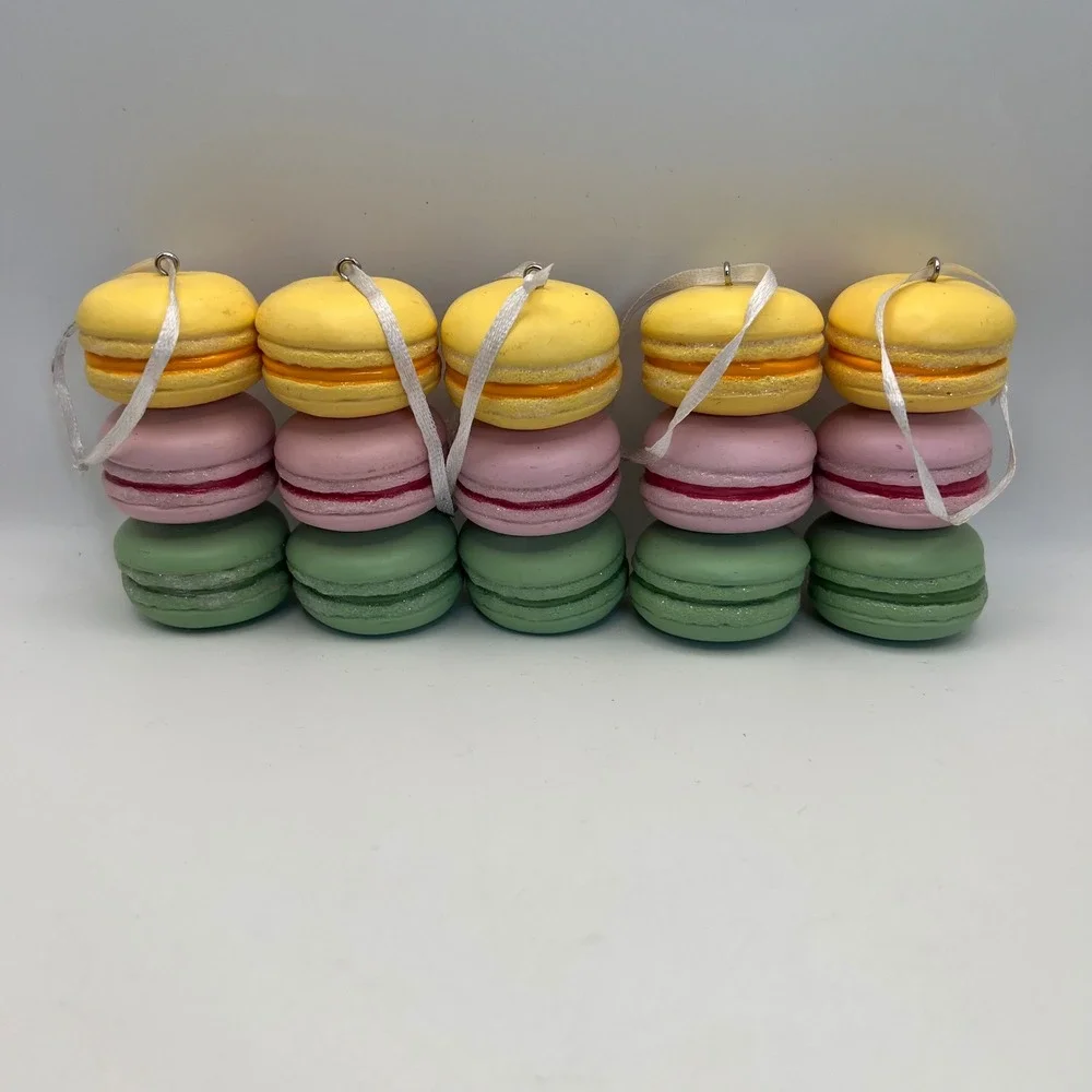 Hallmark Macaroon Ornament Lot of 5 pastel kitsch cottagecore whimsy
